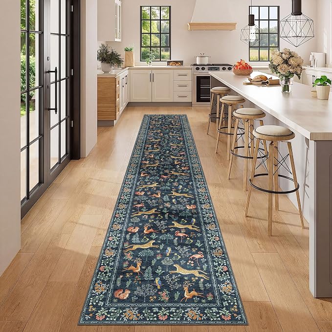 DUKINO 2x12 Washable Runner Rug, Ultra Soft Vintage Animal Runner Rug - Image 3