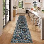 DUKINO 2x12 Washable Runner Rug, Ultra Soft Vintage Animal Runner Rug - Image 3