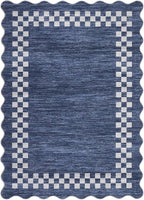 Small Area Rug 2x3 Modern Checkered Entry Rug Solid Color Scalloped Kitchen - Image 3