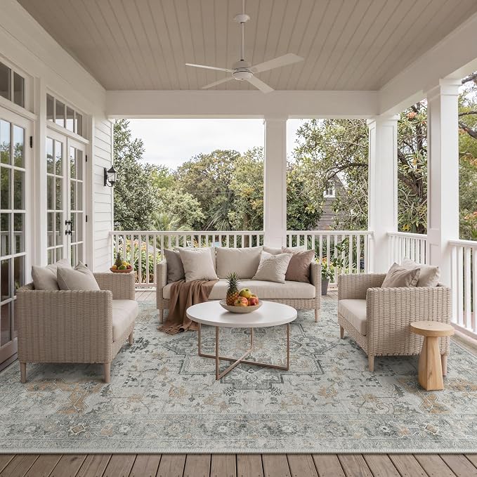 GENIMO Outdoor & Indoor Area Rug 10'x14', Waterproof, Non-Shedding, Easy - Image 4