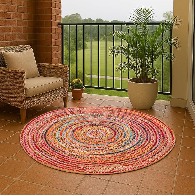 Hausattire Bohemian Braided Rug 5' Round - Image 7
