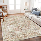 CHAMPLANT Washable Area Rug 3'x5' Vintage Traditional Floor Cover Foldable Thin - Image 2