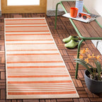 SAFAVIEH Courtyard Collection 2'3" x 16' Terracotta/Beige CY6062 Stripe Indoor/ - Image 2