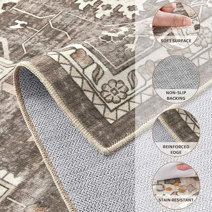 Washable 5x7 Area Rug for Living Room - Image 3