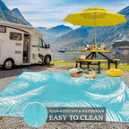 Pauwer Waterproof Outdoor Rug 10x14, Reversible Plastic Straw Patio Camping Rug - Image 4