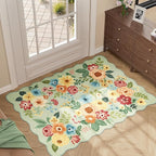 DUKINO 2x3 Entryway Rug, Floral Washable Indoor Door Mat - Image 3