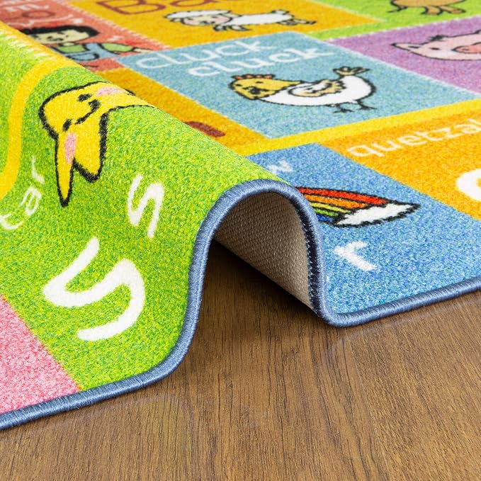 KC Cubs 3x5 ABC Alphabet Animal Sounds Rug – Educational Non-Slip Carpet Play - Image 10