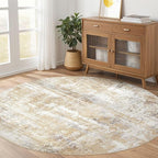 Round Rug Living Room Rugs: 5Ft Washable Circle Large Abstract Modern Soft - Image 6