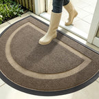 OLANLY Half Circle Door Mat Indoor Outdoor Entrance Welcome, Waterproof by OLANLY