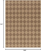 Lahome Colette Checkered Easy Jute Rug, 9x12 Washable Dining Room Rug Indoor - Image 2