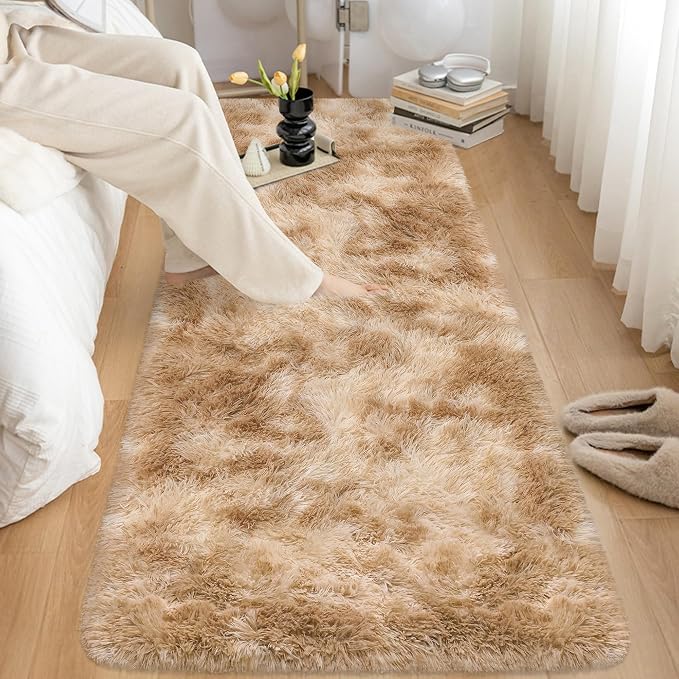 2x5 Feet Beige Fluffy Runner Rug - Image 8