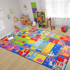 Kids Rug for Playroom Classroom, ABC Alphabet Numbers Play Toddlers Rugs by VisittheFlagover
