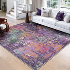RELEANY Washable Area Rugs Square 8ft Non-Slip Modern Abstract Soft by RELEANY