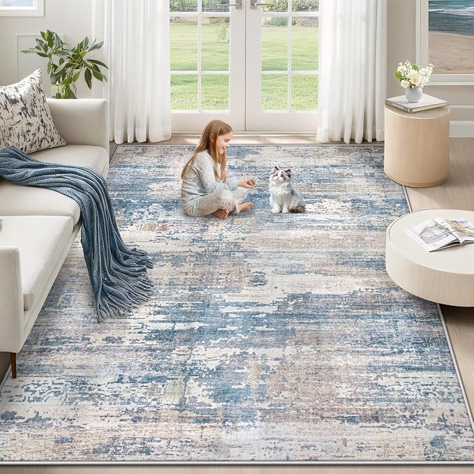 XLUEZ 5x7 Area Rugs for Living Room, Washable Modern Abstract Large Area Rug by XLUEZ