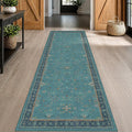 Hazo Haus Teal 10ft Long Hallway Runner Rug by HazoHaus