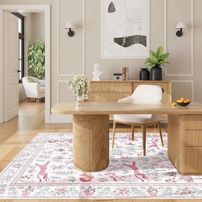 DUKINO 4x6 Rug, Washable Animal Area Rug - Image 6