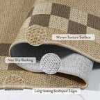 LIVEBOX Easy Jute Checkered Outdoor 5x7 Rug - Image 5