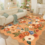 DUKINO 5x7 Area Rug, Floral Washable Rugs - Image 7