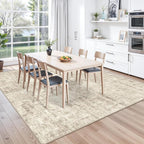 10x10 ft Square Living Room Rug – Washable Modern Abstract Area Rug - Image 4