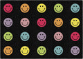 Flagship Carpets Rainbow Smileys in Black Criss-Cross Applesauce Educational by FlagshipCarpets