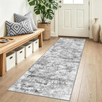 Abstract Washable Runner Rug 2x6, Hallway Rug Non-Slip, Woven Non-Shedding Thin by TTelephant