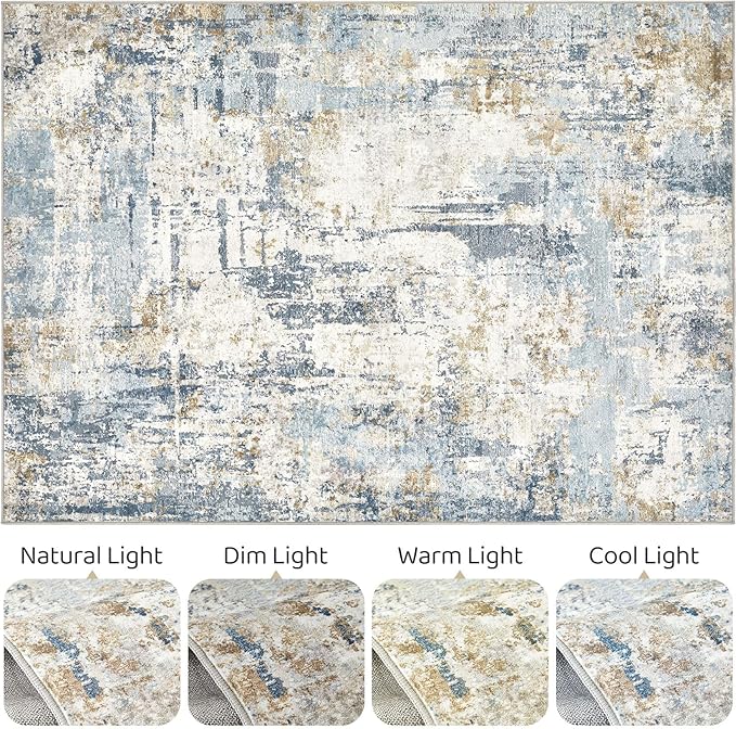 10x13 Area Rug Living Room: Washable Large Abstract Modern Soft Rugs Stain - Image 8