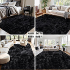 5x8 Area Rug for Living Room:Ultra Soft Fluffy Shag Black Rugs, Large Fuzzy - Image 7