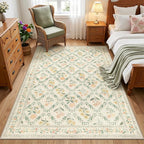 Area Rug Living Room Rugs: Floral 3x5 Washable Rug Vintage Soft Boho Non-Slip - Image 2