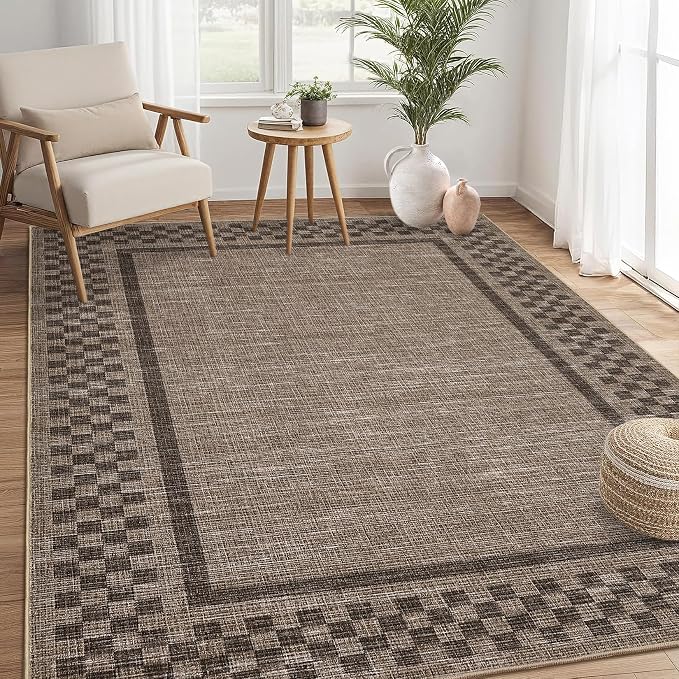Small Bedroom Area Rug 3x5 Checkered Area Rug - Image 9