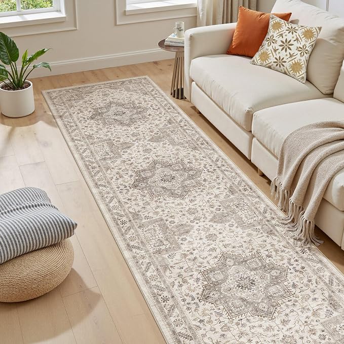Vintage Hallway Runner Rug 2x10: Large Soft Washable Entryway by COTILED