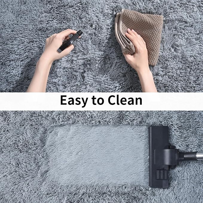 Fluffy Shag Runner Rugs for Bedroom Hallways, 2x8 Grey Long Soft Throw Area Rug - Image 8