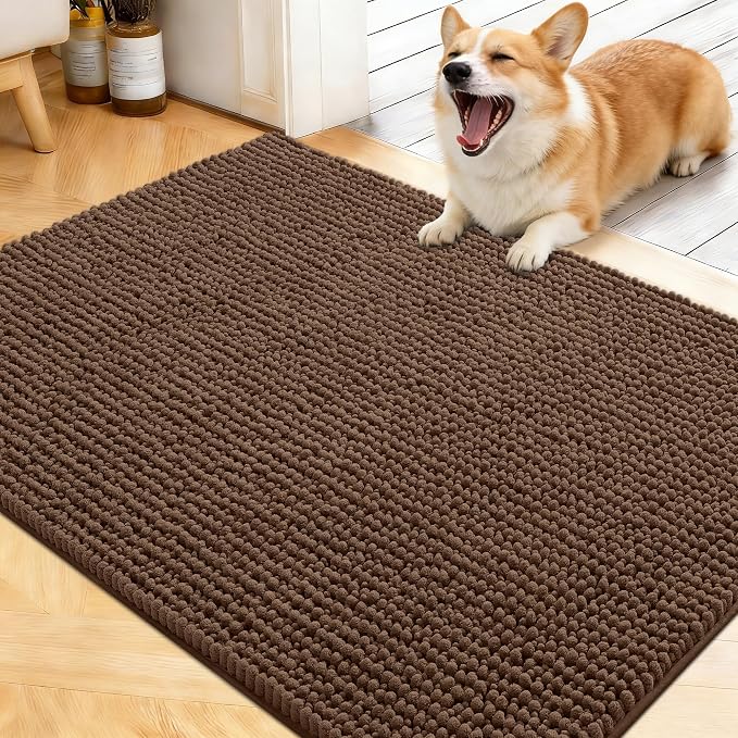 OLANLY Dog Door Mat for Muddy Paws 40x32, Ultra Absorbent Chenille Mud Doormat by OLANLY