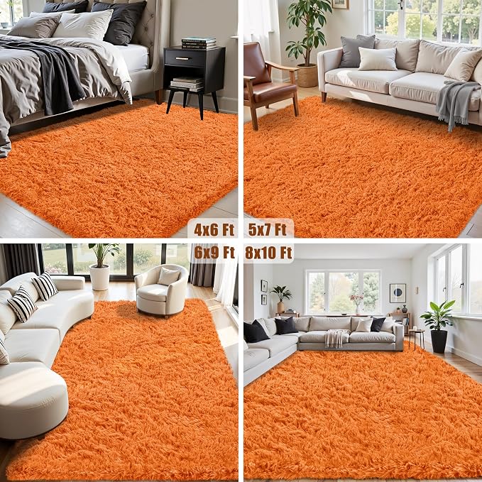 8x10 Area Rug for Living Room:Ultra Soft Fluffy Shag Brown Rugs, Large Fuzzy - Image 8