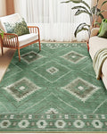 BESTSWEETIE Area Rug 6x9 Rug Machine Washable Rug Non-Slip Low Pile Print by BESTSWEETIE