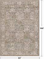 Hazo Haus Vintage Moss Green Living Room Rug, 7x10 Washable Large Area Rugs - Image 2