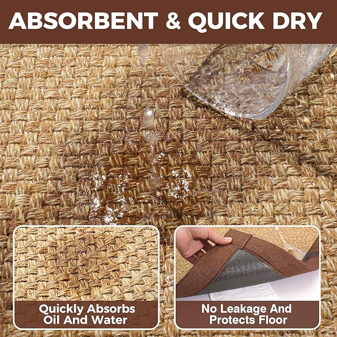 YDKGL Kitchen Runner Rugs Non Slip Washable Anti Fatigue, Super Absorbent 0.4" - Image 6