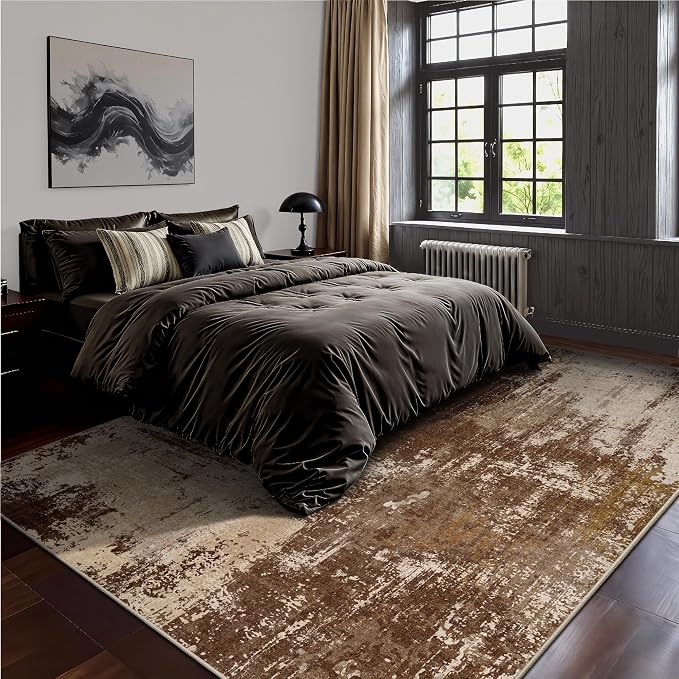 6x9 Area Rugs - Modern Abstract Washable Rug, Ultra Soft Non Slip Low Pile - Image 3