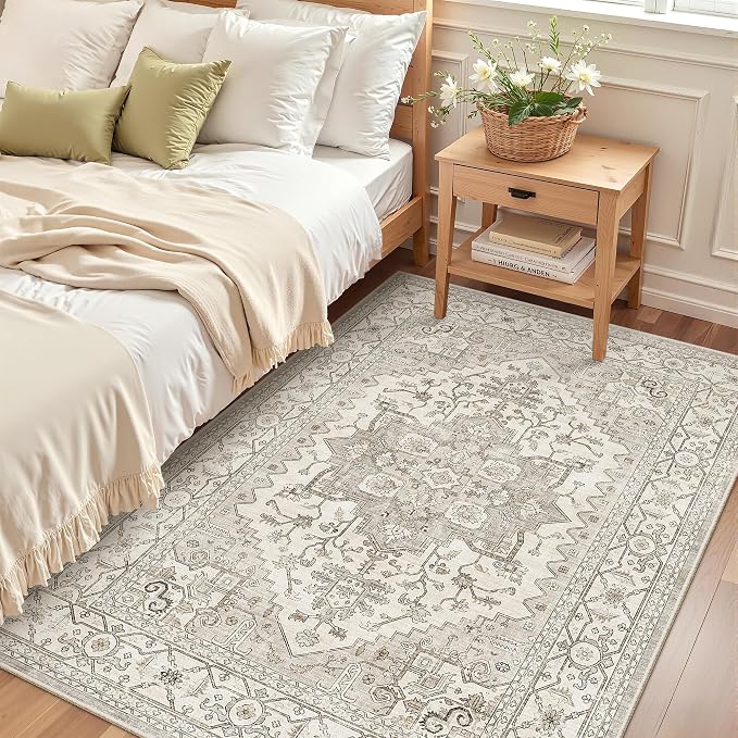 Madane Area Rug 3x5, Entryway Washable Vintage Runners Bedroom Non Slip Indoor - Image 4