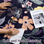 Lahome Floral Washable Rugs for Living Room, 5x7 Area Rugs Ultra-Thin Soft Rug - Image 5