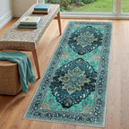 RELEANY Area Rugs Runner 3'x6' Washable Non-Slip, Floral Vintage Distress - Image 3