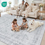 10x14 Area Rug for Living Room: Vintage Boho Neutral Washable Rug Indoor Soft - Image 7