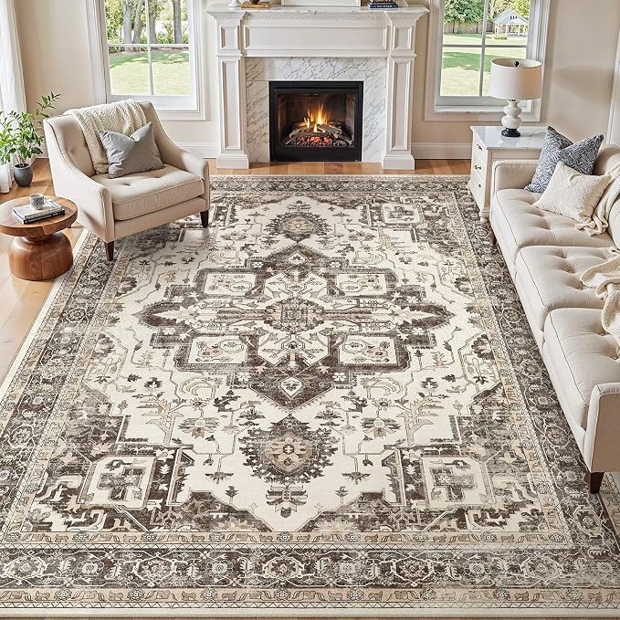Washable 9x12 Area Rug for Living Room by JessibouAreaRug