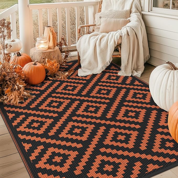 GENIMO Outdoor Rug for Patio, Waterproof Halloween RV Camping Mat Lightweight - Image 8
