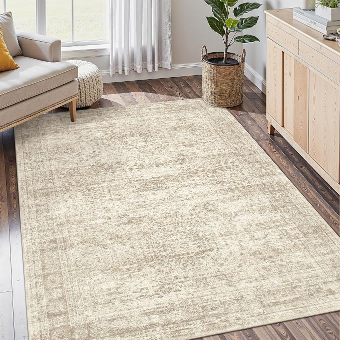 Soalmost 4x6 Area Rugs for Living Room, Vintage Washable Rugs for Dining Room by Soalmost