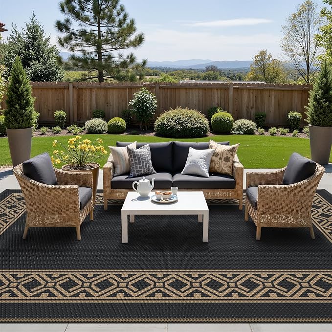 GENIMO Outdoor Rug Waterproof for Patio Decor, Outside Area Mat for Rv - Image 2