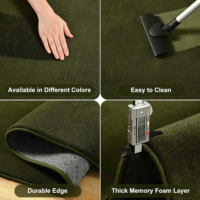 Amearea Large Modern Area Rugs for Bedroom Living Room, 8x10 Feet Olive Green - Image 5