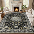 Area Rugs 10x12 Living Room Rug: Washable Rug Soft Vintage Boho Medallion by EXPEDIX