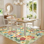 DUKINO 6x9 Area Rug, Floral Washable Rugs - Image 8