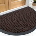 OLANLY Half Circle Door Mat Outside Entrance 29.5x17, Heavy Duty Sturdy Natural by OLANLY