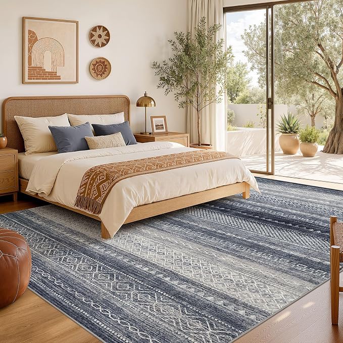 6x8 Area Rugs Living Room: Washable Boho Large Neutral Soft Rug Modern Stain - Image 6